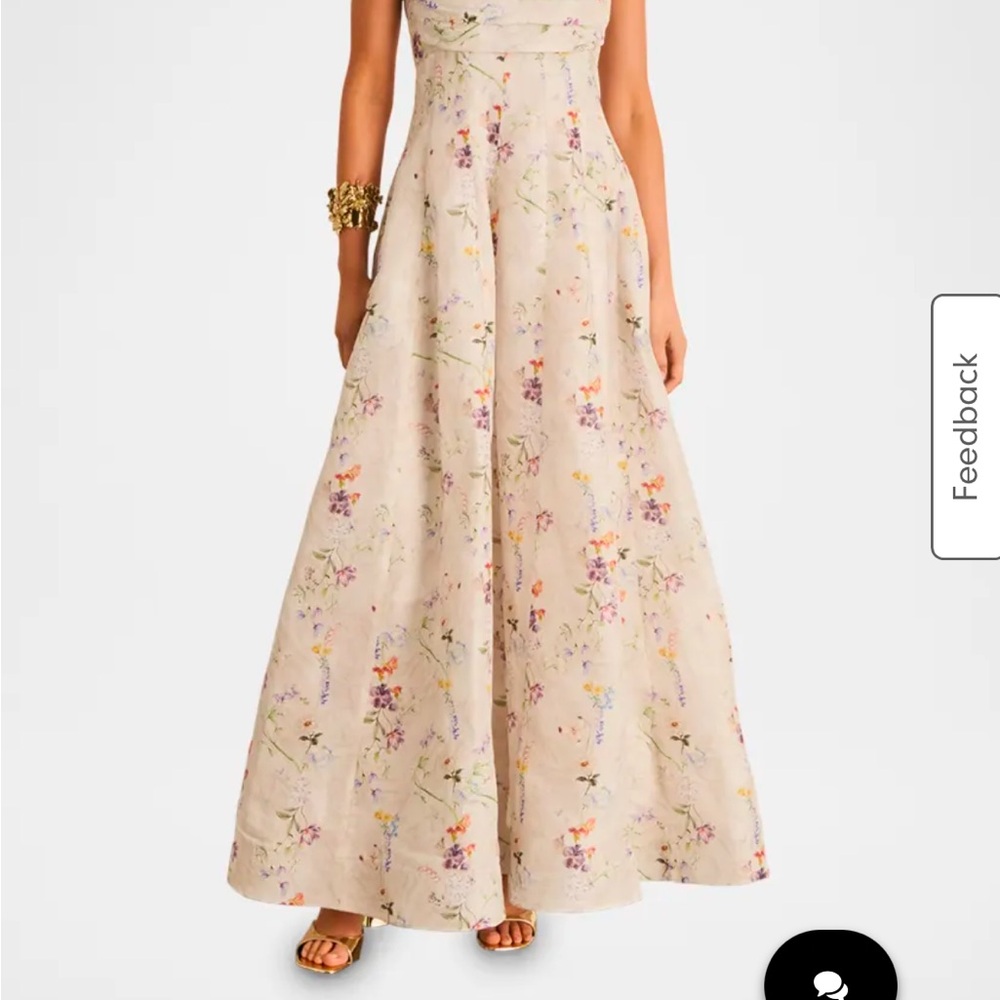 Aqua Blu Floral Maxi Dress - Cream and Multicolor